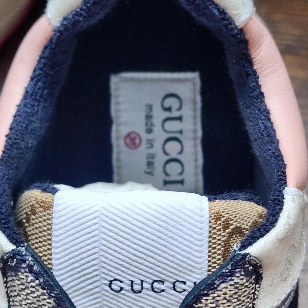 $850 Brand New Gucci GG Rhyton Beige White Pink Sneakers Women G EU 36  US 6 - Picture 10 of 12